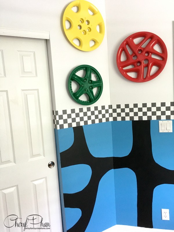 Race Car Boys Room Cheryl Phan Hub Cap Wall Art