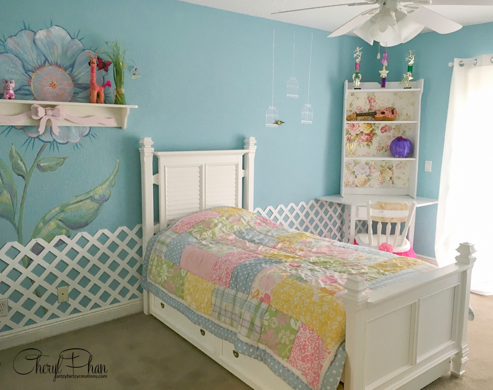 Painted Garden Girls Bedroom Ideas | Cheryl Phan