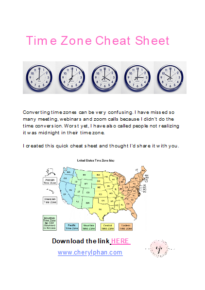 Time Zone Cheat Sheet