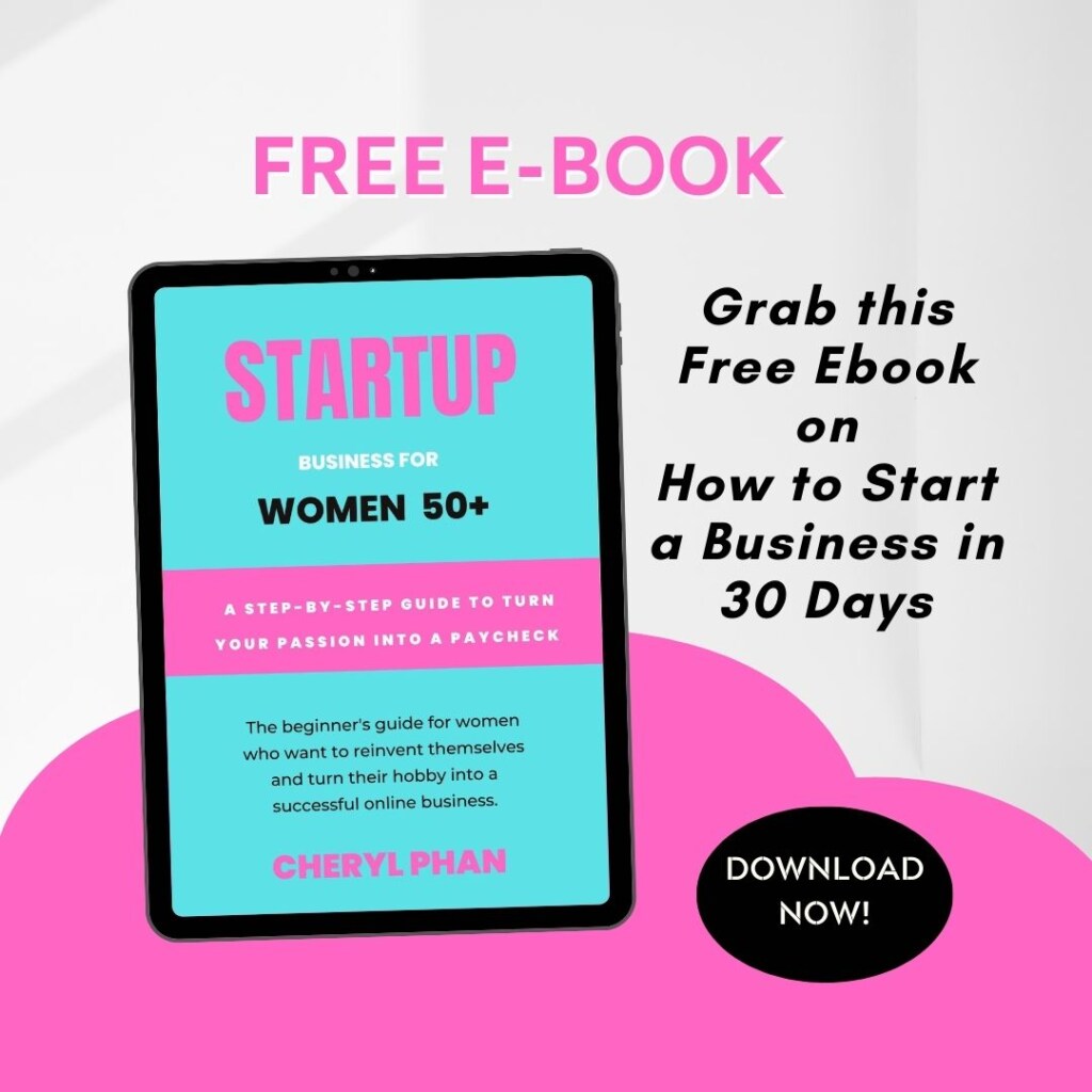 women 50+, entrepreneurship, starting a business, free ebook, business success.